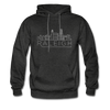 Raleigh, North Carolina Hoodie - Skyline Raleigh Crewneck Hooded Sweatshirt - charcoal gray