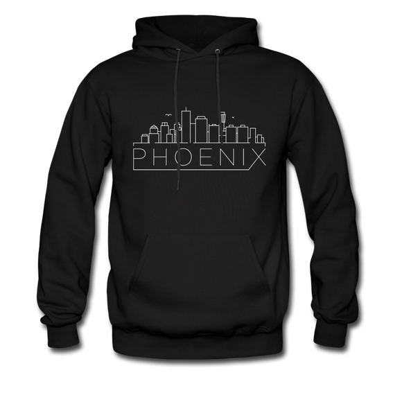 Phoenix, Arizona Hoodie - Skyline Phoenix Crewneck Hooded Sweatshirt - black