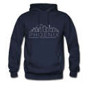 Phoenix, Arizona Hoodie - Skyline Phoenix Crewneck Hooded Sweatshirt - navy