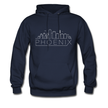 Phoenix, Arizona Hoodie - Skyline Phoenix Crewneck Hooded Sweatshirt - navy