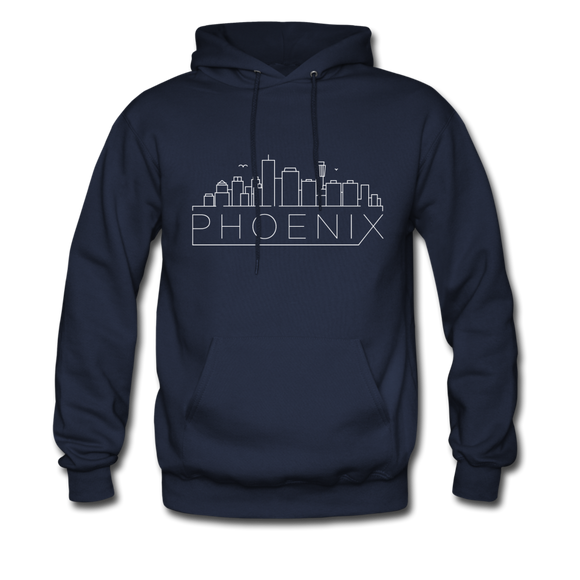 Phoenix, Arizona Hoodie - Skyline Phoenix Crewneck Hooded Sweatshirt - navy