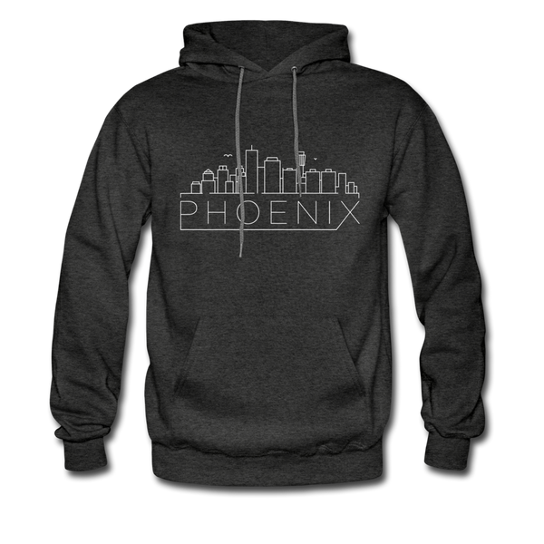 Phoenix, Arizona Hoodie - Skyline Phoenix Crewneck Hooded Sweatshirt - charcoal gray