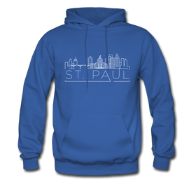 Saint Paul, Minnesota Hoodie - Skyline Saint Paul Crewneck Hooded Sweatshirt - royal blue