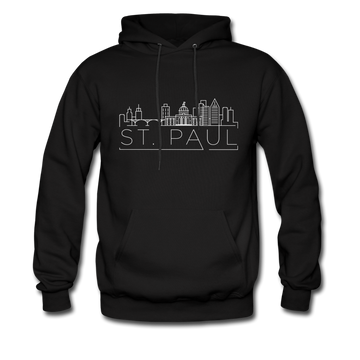 Saint Paul, Minnesota Hoodie - Skyline Saint Paul Crewneck Hooded Sweatshirt - black