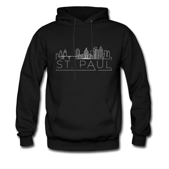 Saint Paul, Minnesota Hoodie - Skyline Saint Paul Crewneck Hooded Sweatshirt - black