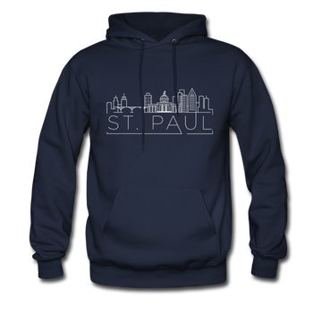 Saint Paul, Minnesota Hoodie - Skyline Saint Paul Crewneck Hooded Sweatshirt - navy