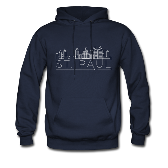 Saint Paul, Minnesota Hoodie - Skyline Saint Paul Crewneck Hooded Sweatshirt - navy