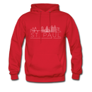 Saint Paul, Minnesota Hoodie - Skyline Saint Paul Crewneck Hooded Sweatshirt - red