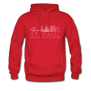 Saint Paul, Minnesota Hoodie - Skyline Saint Paul Crewneck Hooded Sweatshirt - red