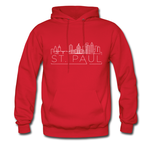 Saint Paul, Minnesota Hoodie - Skyline Saint Paul Crewneck Hooded Sweatshirt - red