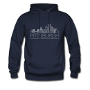 Pittsburgh, Pennsylvania Hoodie - Skyline Pittsburgh Crewneck Hooded Sweatshirt - navy
