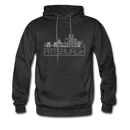 Pittsburgh, Pennsylvania Hoodie - Skyline Pittsburgh Crewneck Hooded Sweatshirt - charcoal gray
