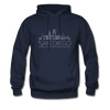San Diego, California Hoodie - Skyline San Diego Crewneck Hooded Sweatshirt - navy