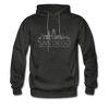 San Diego, California Hoodie - Skyline San Diego Crewneck Hooded Sweatshirt - charcoal gray