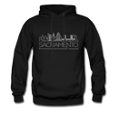 Sacramento, California Hoodie - Skyline Sacramento Crewneck Hooded Sweatshirt - black
