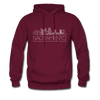 Sacramento, California Hoodie - Skyline Sacramento Crewneck Hooded Sweatshirt - burgundy