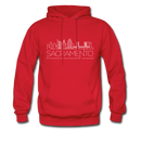 Sacramento, California Hoodie - Skyline Sacramento Crewneck Hooded Sweatshirt - red