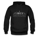 San Antonio, Texas Hoodie - Skyline San Antonio Crewneck Hooded Sweatshirt - black