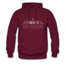 San Antonio, Texas Hoodie - Skyline San Antonio Crewneck Hooded Sweatshirt - burgundy