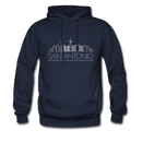 San Antonio, Texas Hoodie - Skyline San Antonio Crewneck Hooded Sweatshirt - navy