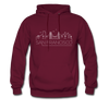 San Francisco, California Hoodie - Skyline San Francisco Crewneck Hooded Sweatshirt - burgundy