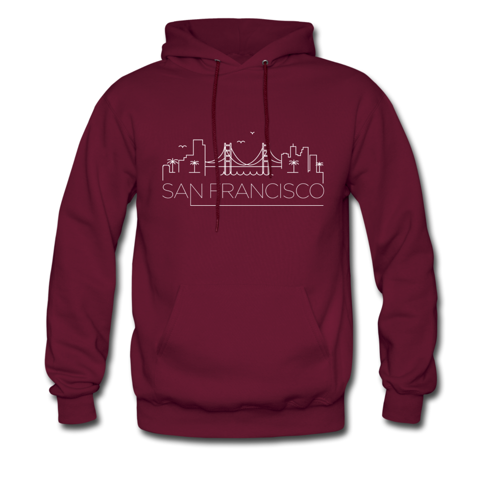 Sweat à Capuche San Francisco California - Design Terrain Vintage - Coupe Classique - Col Tissé