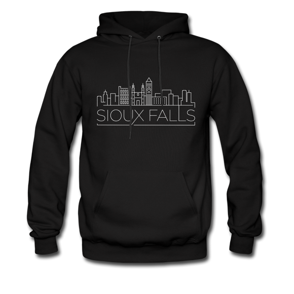 Sioux Falls, South Dakota Hoodie - Skyline Sioux Falls Crewneck Hooded Sweatshirt - black