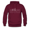 Sioux Falls, South Dakota Hoodie - Skyline Sioux Falls Crewneck Hooded Sweatshirt - burgundy