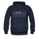 Sioux Falls, South Dakota Hoodie - Skyline Sioux Falls Crewneck Hooded Sweatshirt - navy