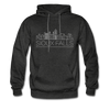 Sioux Falls, South Dakota Hoodie - Skyline Sioux Falls Crewneck Hooded Sweatshirt - charcoal gray
