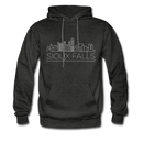Sioux Falls, South Dakota Hoodie - Skyline Sioux Falls Crewneck Hooded Sweatshirt - charcoal gray