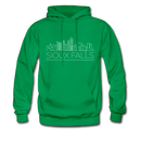 Sioux Falls, South Dakota Hoodie - Skyline Sioux Falls Crewneck Hooded Sweatshirt - kelly green