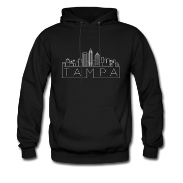 Tampa, Florida Hoodie - Skyline Tampa Crewneck Hooded Sweatshirt - black