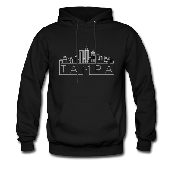 Tampa, Florida Hoodie - Skyline Tampa Crewneck Hooded Sweatshirt - black
