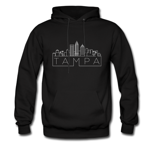 Tampa, Florida Hoodie - Skyline Tampa Crewneck Hooded Sweatshirt - black