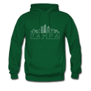 Tampa, Florida Hoodie - Skyline Tampa Crewneck Hooded Sweatshirt - forest green