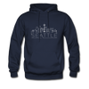 Seattle, Washington Hoodie - Skyline Seattle Crewneck Hooded Sweatshirt - navy