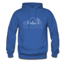 St. Louis, Missouri Hoodie - Skyline St. Louis Crewneck Hooded Sweatshirt - royal blue