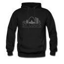 St. Louis, Missouri Hoodie - Skyline St. Louis Crewneck Hooded Sweatshirt - black