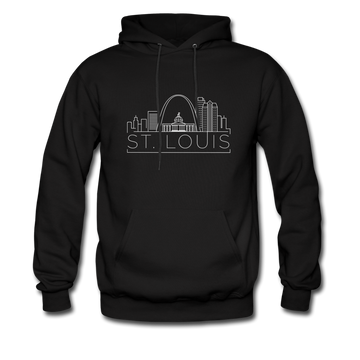 St. Louis, Missouri Hoodie - Skyline St. Louis Crewneck Hooded Sweatshirt - black