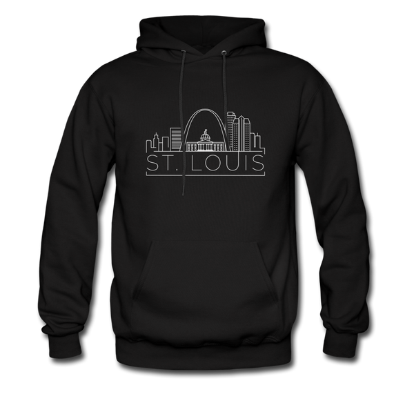 St. Louis, Missouri Hoodie - Skyline St. Louis Crewneck Hooded Sweatshirt - black