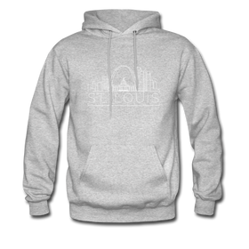 St. Louis, Missouri Hoodie - Skyline St. Louis Crewneck Hooded Sweatshirt - heather gray