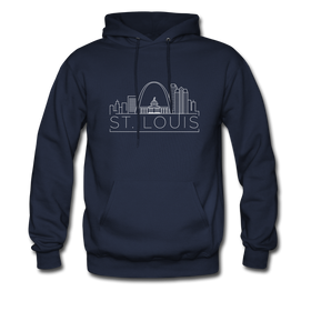 St. Louis, Missouri Hoodie - Skyline St. Louis Crewneck Hooded Sweatshirt - navy