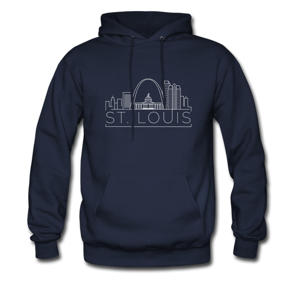 St. Louis, Missouri Hoodie - Skyline St. Louis Crewneck Hooded Sweatshirt - navy