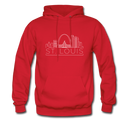 St. Louis, Missouri Hoodie - Skyline St. Louis Crewneck Hooded Sweatshirt - red