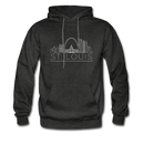 St. Louis, Missouri Hoodie - Skyline St. Louis Crewneck Hooded Sweatshirt - charcoal gray