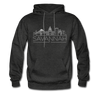 Savannah, California Hoodie - Skyline Savannah Crewneck Hooded Sweatshirt - charcoal gray