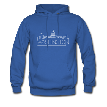 Washington DC Hoodie - Skyline Washington DC Crewneck Hooded Sweatshirt - royal blue