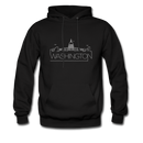 Washington DC Hoodie - Skyline Washington DC Crewneck Hooded Sweatshirt - black