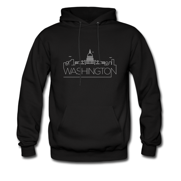 Washington DC Hoodie - Skyline Washington DC Crewneck Hooded Sweatshirt - black